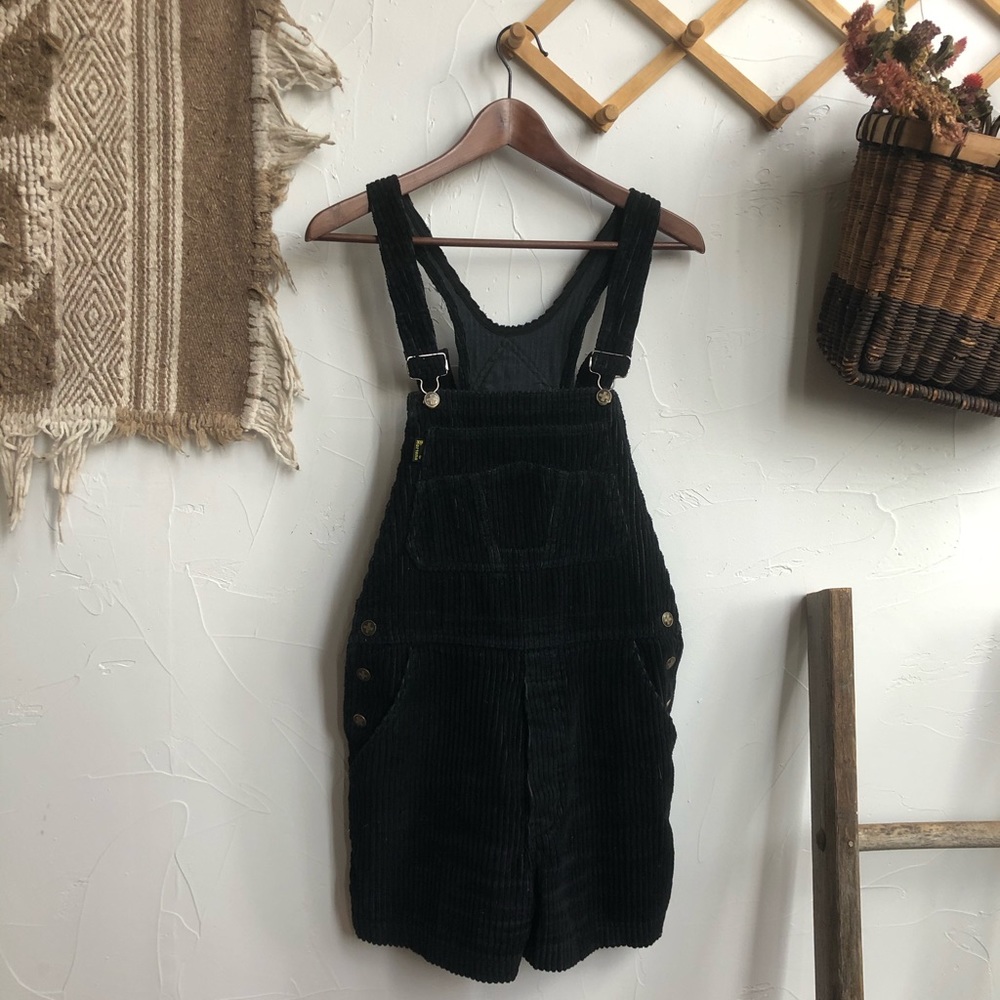 RARE Dr. Martens Black Corduroy Overall Shorts